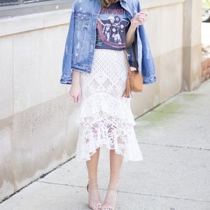 Chelsea28 |  Lace Ruffle Midi Skirt